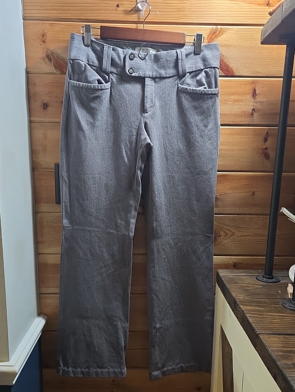 Banana Republic Womens Gray Straight-Leg Chinos 0752